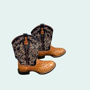 ARIAT Ostrich Leather Cowboy Boots Dagger Western Boot Men’s Size 9